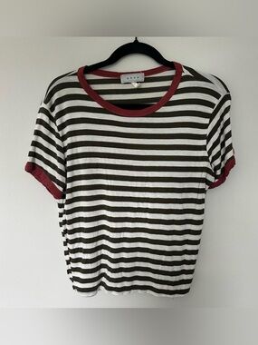 Gaze Striped T-shirt IndieSleaze Retro 90s Y2K Size Medium Ringer Tee Grunge